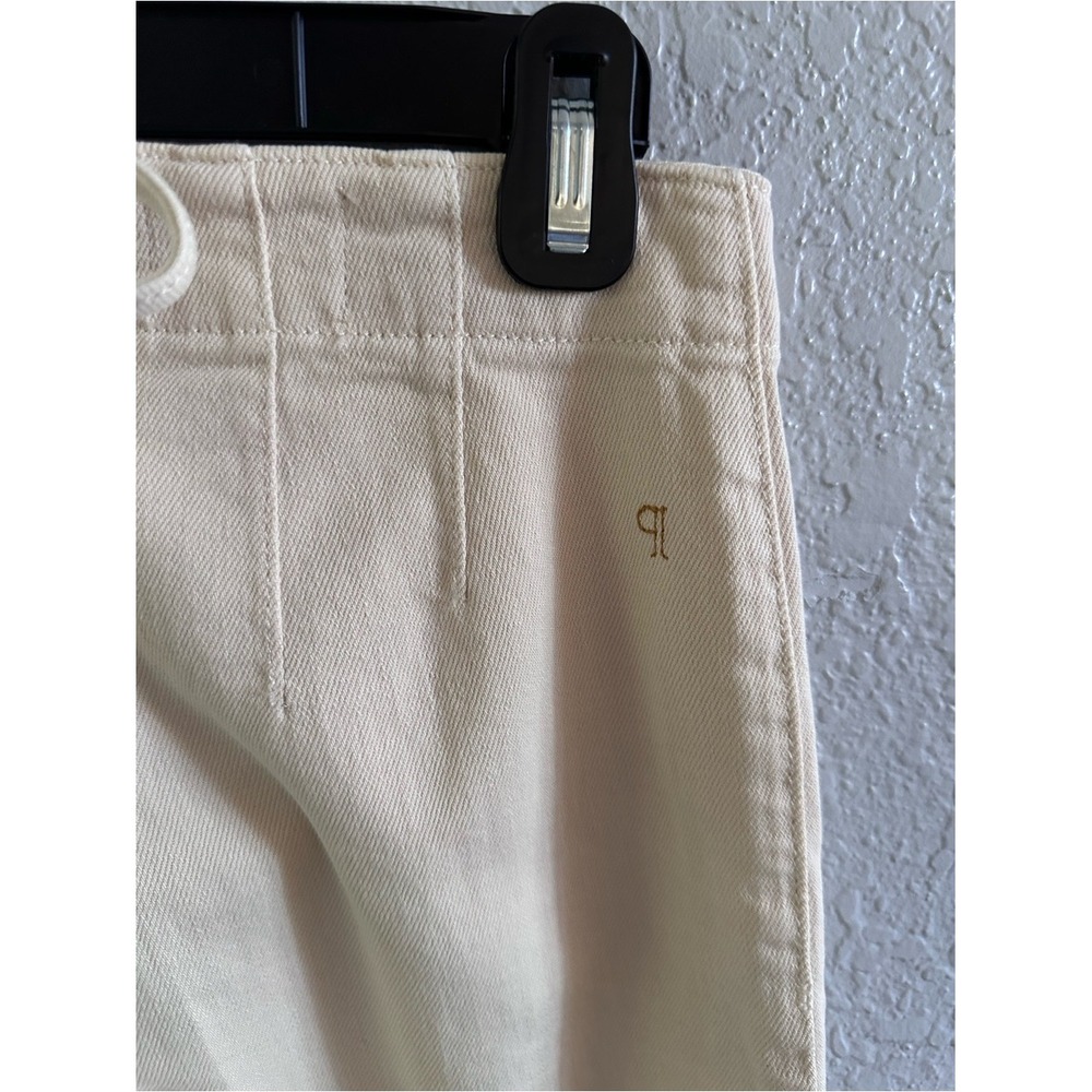 Pilcro Lace-Up Wide Leg Crop Pants Cream Hemp Cotton Blend Size 27 - Picture 6 of 12